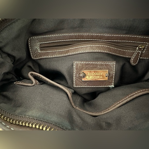Badgley Mischka Brown Leather Bag - Picture 8 of 10
